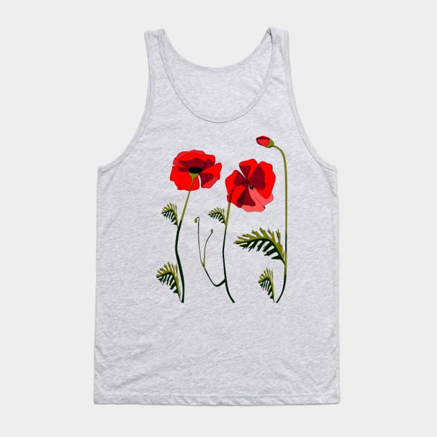 Blooming Poppies Tank Top by YudyisJudy